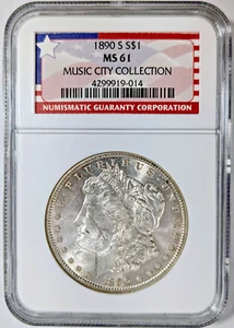1890 S Morgan Silver Dollar NGC MS 61 Music City Collection Tennessee Pedigree - Picture 1 of 8