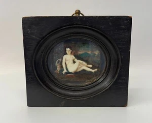 Miniatur einer nackten Frau mit Hund aus dem 18. Jahrhundert, wohl französische Schule - Bild 1 von 9