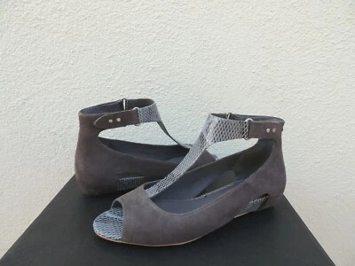 TSUBO УГОЛЬ GERRI ЗМЕЯ T-РЕМЕНЬ НА ТАНКЕТКЕ КАБЛУКИ/САНДАЛИИ, США 7/ЕВРО 38 ~ НОВЫЙ В КОРОБКЕ - Изображение 1 из 4