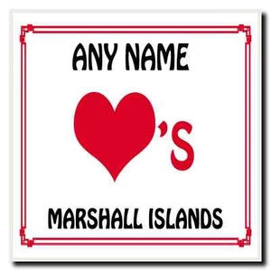 Personalisierte Untersetzer Love Heart Marshallinseln - Bild 1 von 1