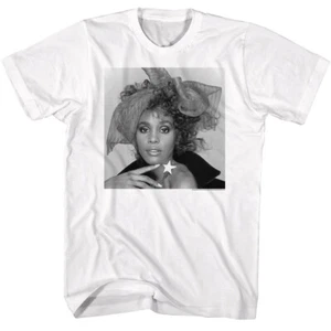 Whitney Houston Ribbon Star lockiges Haar Herren T-Shirt R & B Pop Musik Merch - Bild 1 von 3