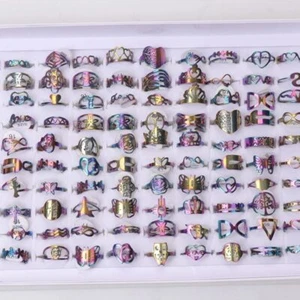 50pcs/lot Style sixtee Eight Stainless Steel Rings Jewelry Mix Style Wholesale - Picture 1 of 1