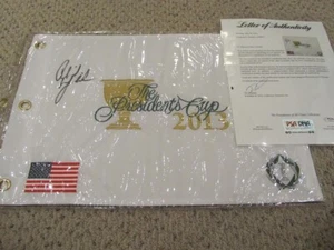 Phil Mickelson Auto 2013 USA Presidents Cup Flag Golf PSA DNA PGA Masters - Picture 1 of 3
