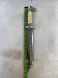 Vintage Mexican Eagle Head Engraved Bowie Fighting Knife 15.5” Long - Picture 1 of 8