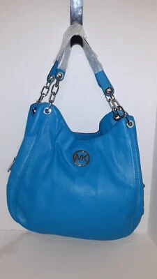 Michael Kors Fulton Chain Summer 蓝色 单肩包 托特包 — 第 1/4 张图片