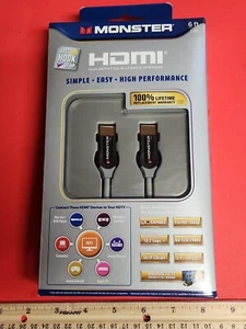 MONSTER HDMI HIGH PERFORMANCE 6 ft. Gold 3D Capable +7.1 Surround 1080p. 1 qty - Picture 1 of 2