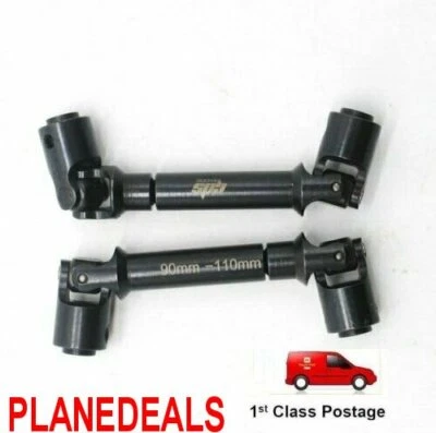 PD 2 x Axial 90-110mm Sliding Drive Shafts Steel Universal for rc crawlers