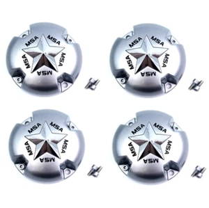 Set of 4 MSA Off-Road ATV UTV Center Caps Silver for M12-M38 MSA Style Wheels - Picture 1 of 8