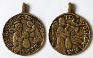 Philippines Amulet Anting Anting UN PESO SAGRADO VERDADERO SAN JOSE Brass Medal - Picture 1 of 8