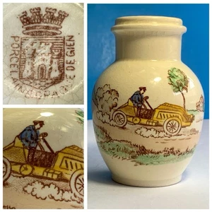 FRANZÖSISCHE Vintage 4" PORCELAINE OPAQUE DE GIEN Vase Senftopf Glas / Vase France - Bild 1 von 18