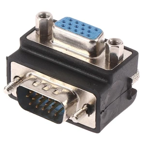90 Degree Right Angled VGA Male To Female Extension Extender Video Adapter D _mo - Photo 1/12