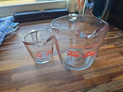 Vintage Fire-King Glass Measuring 1 Cup And 4Cup Red Print Anchor Hocking - Image 1 of 4