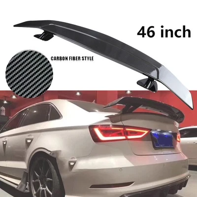 46"Rear Trunk Spoiler Racing Lip GT Wing Carbon Fiber Style For AUDI A3 A4 A5 A6 Foto 1 de 4