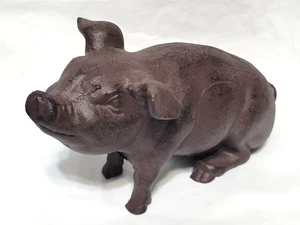 Gusseisen dekorative Tischplatte sitzendes Schwein (rustikal - Bauernhaus) 8,5" lang - Bild 1 von 5
