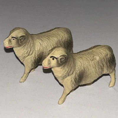 "Figura de plástico celuloide de juguete de colección temprano molde soplado ovejas 2,25"" x 1,5"" EE. UU." Foto 1 de 4