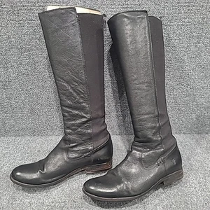 Frye 3474163 Molly Gore Tall Black Leather Knee-High Riding Womens Boots 9 B - Picture 1 of 14