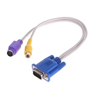 Durable Male to TV S-Video RCA Converter Cable Adapter Composite Converter Cable - Afbeelding 1 van 6