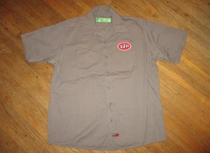 STP WORK SHIRT Trucker Driver Garage Mechanic Oval Logo Patch XL - Picture 1 of 4