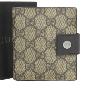 Cartera compacta GUCCI GG Plus logotipo cierre a presión beige GG Supreme 081 - Imagen 1 de 9