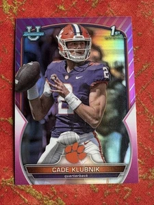 2022 1° Bowman University Chrome Cade Klubnik rifrattore rosa #42 Clemson Tigers - Foto 1 di 2