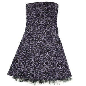TRIPP NCY JACQUARD KORSETT SCHNÜRKLEID Gr. S LILA SCHWARZ TÜLL TRÄGERLOS Y2K - Bild 1 von 17