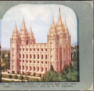 Utah, The Mormon Pride, The Cathedral, Salt Lake City--Stereoview #LC47 - Picture 1 of 3