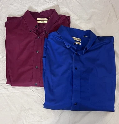 Camisa Roundtree Yorke etiqueta dorada para hombre rendimiento sin hierro 2XLT lote de 2 Foto 1 de 4