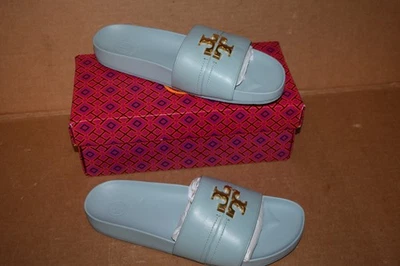 SANDALIA TORY BURCH EVERLY ANATÓMICA NUBE CUERO DE BECERRO DESLIZABLE AZUL NORTE, 11 Foto 1 de 4