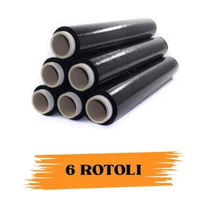 EcoPrice® Pellicola Film Estensibile Nero Da 1,8 Kg 23 Micron Bobina Super Resis - Foto 1 di 4
