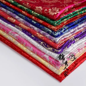 Tela de seda sintética satinada brocado floral vestido ropa Cheongsam hágalo usted mismo retro - Imagen 1 de 22