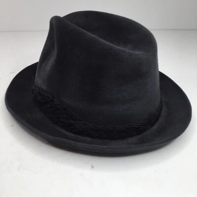 Chapéu CAVANAGH Vintage Nova York Cinza Fedora Feltrado/Tipo Camurça Material Faixa de Corda - Imagem 1 de 4