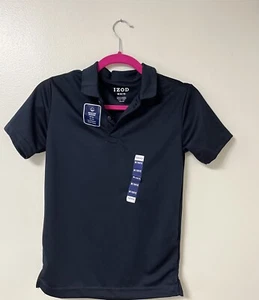 IZOD Dark Blue Boys' School Uniform Short Sleeve Polo Shirt 10/12 - Picture 1 of 5