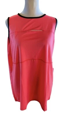 NOVO Top Feminino Tail White Label Activewear XXL Sem Mangas Acabamento Preto Coral - Imagem 1 de 4