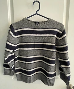 Cherokee Youth Teen Kids Boys Size Medium 8 Gray Navy White striped sweater used - Picture 1 of 6