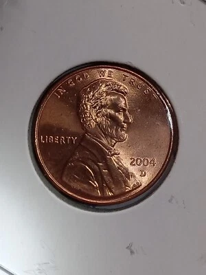 2004 Denver Lincoln Cent "BLAZING RED" Doubled Die Reverse Variety!!! - Image 1 of 4