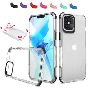 For iPhone 12,12 Pro,12 Pro Max Shockproof Bumper Armor Clear Crystal Case Cover - Picture 1 of 17