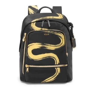 NWT TUMI BLK VOYAGEUR HALSEY 14.5 IN GOLD STROKE BACKPACK CARRY ON LAPTOP TRAVEL - Picture 1 of 15