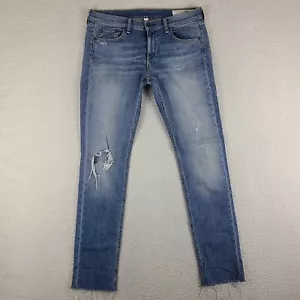 Rag Bone Jeans Womens 28 Blue Dre Slim Straight Fray JUNE Light Wash Denim - Picture 1 of 15