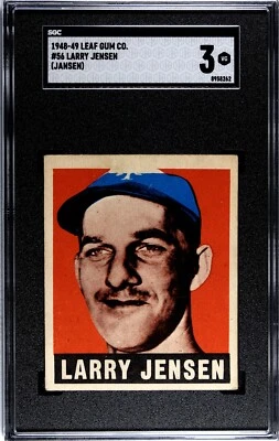 SGC 3 - 1948 / 1949 Leaf #56 Larry Jensen (Jansen) RC New York Giants - Image 1 of 3