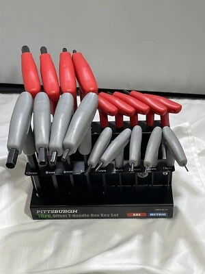 Pittsburgh 18pc Offset T-Handled Hex Key Set with Stand -SAE/METRIC- #63167 - Image 1 of 4