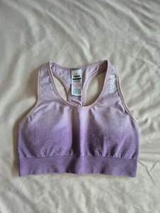 Gymshark Adapt Ombre Seamless Sports Bra - Light Purple Marl/Purple - Small - Picture 1 of 3
