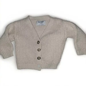 Old Navy Sweater Baby Girl Size 12-18M Beige Cardigan Long Sleeve Button Casual - Picture 1 of 6