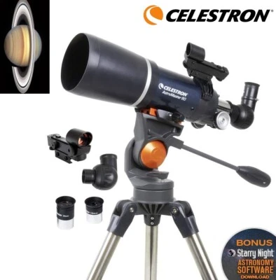 Celestron Astromaster 80 AZS Kurzrohrteleskop mit Okularen 21082 Lager UK - Bild 1 von 4