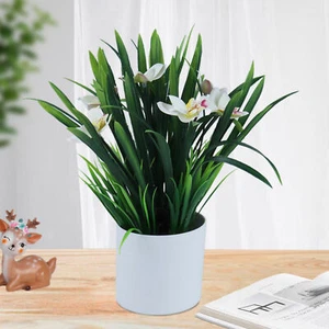 1 Set Artificial Potted Plant Diy Vivid Eye-catching Fake Orchid Flower - Picture 1 of 12