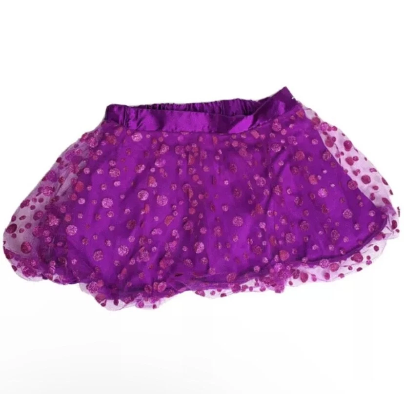 儿童总部闪光蓬蓬裙裙女孩 8 中号 M 紫色女巫 — 第 1/4 张图片