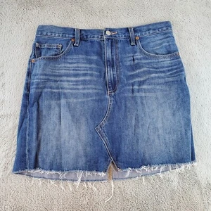 Lucky Brand Skirt Womens Sz 10/30 Old Favorite Mini Button Front Pockets Raw Hem - Picture 1 of 8