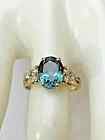 Natural Oval Cut 5 Carat Color Changing Alexandrite 14K Yellow Gold Plated Ring