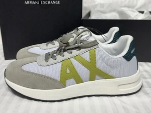 Armani Exchange A|X Mens Low-Top White/Green/Lace-Up Fashion Sneakers Size 11 - Picture 1 of 11