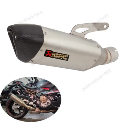 Pontas silenciadoras 60 mm tubo de escape cromado para BMW S1000RR 2019-2025 S1000R 2021-2025 - Imagem 1 de 4