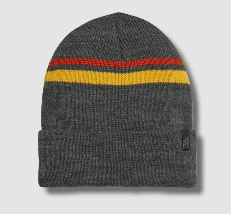 $45 Steve Madden Para hombres Gris Rayas Puños Invierno Gorro Talla Única Foto 1 de 1
